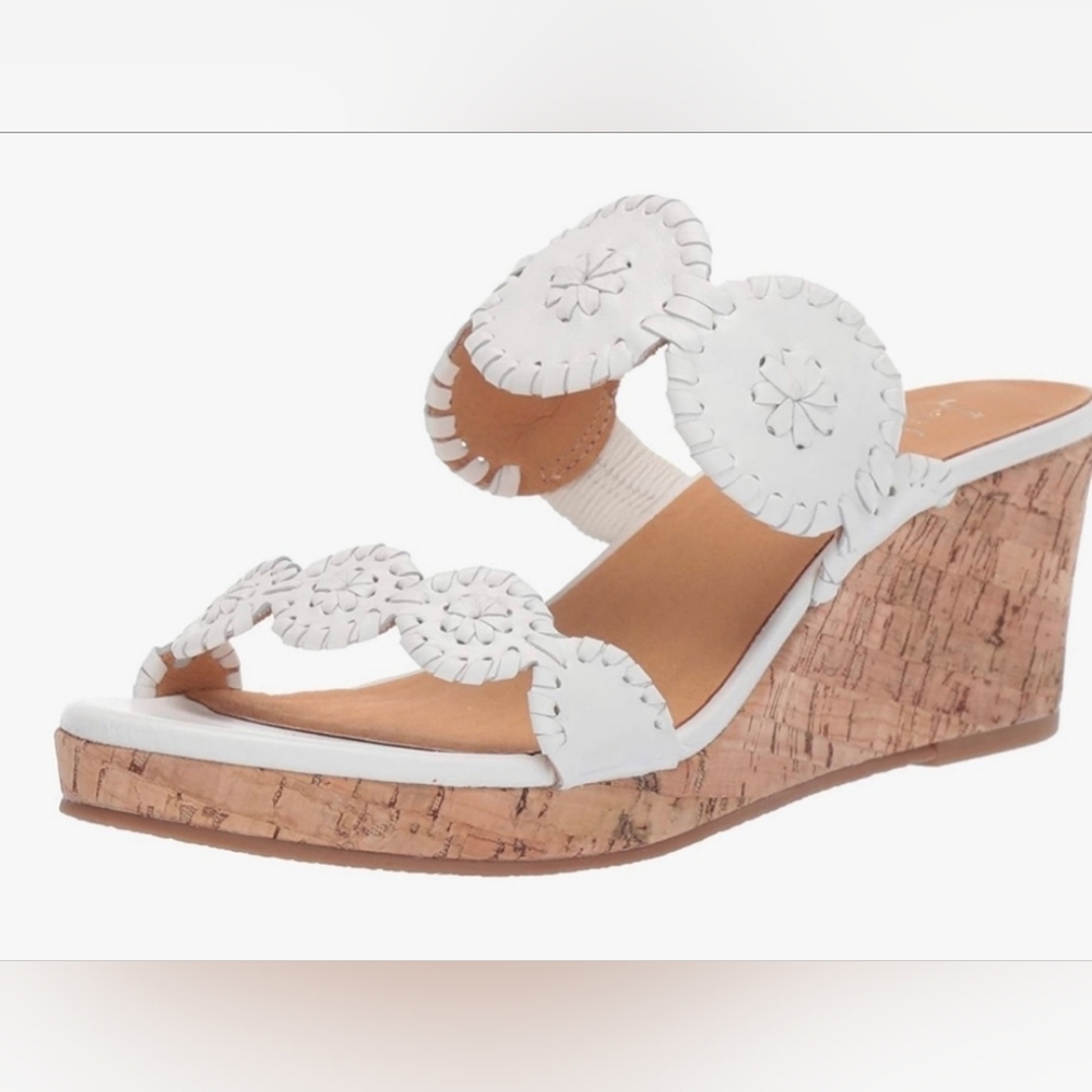 Jack Rogers White Wedge Sandals